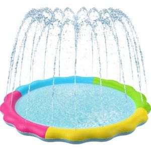 XL - 75" Dogs & Kids Round Sprinkler-Splash Pad / Non-Slip Floor